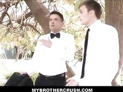 young jock straight step brother family sex with gay twink step brother before his wedding